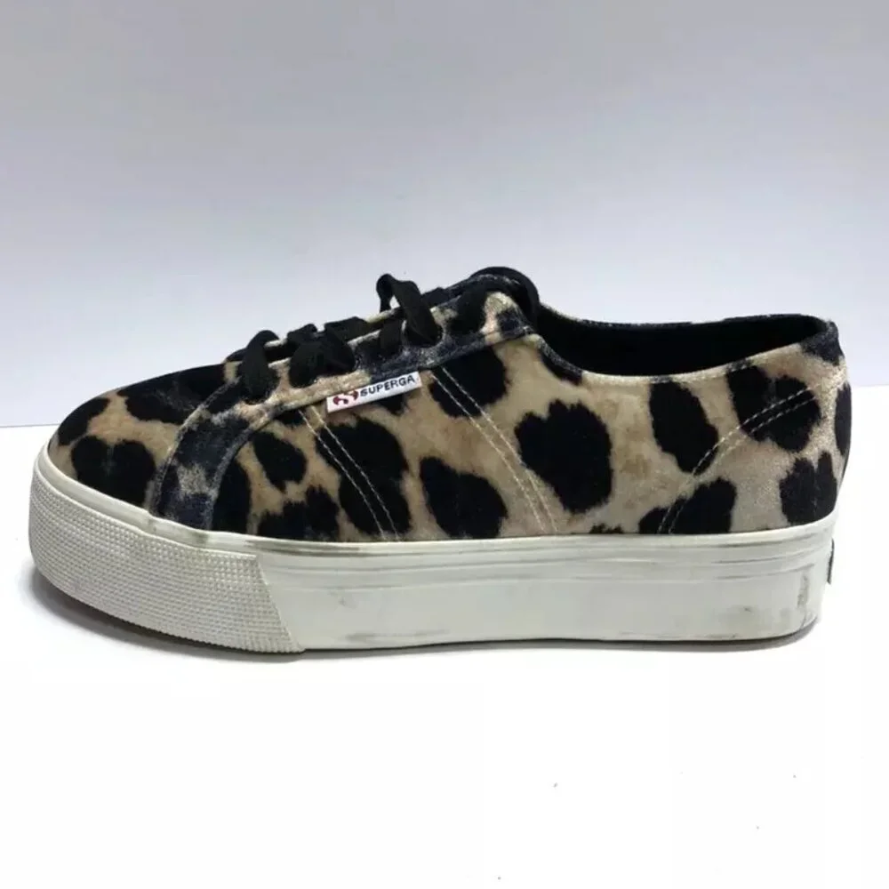 Superga Women's 2790 Sneaker Leopard, Size 9.5 M